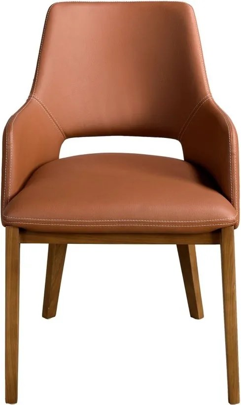 Scaun design LUX, Nuc, Piele sintetica, Brown