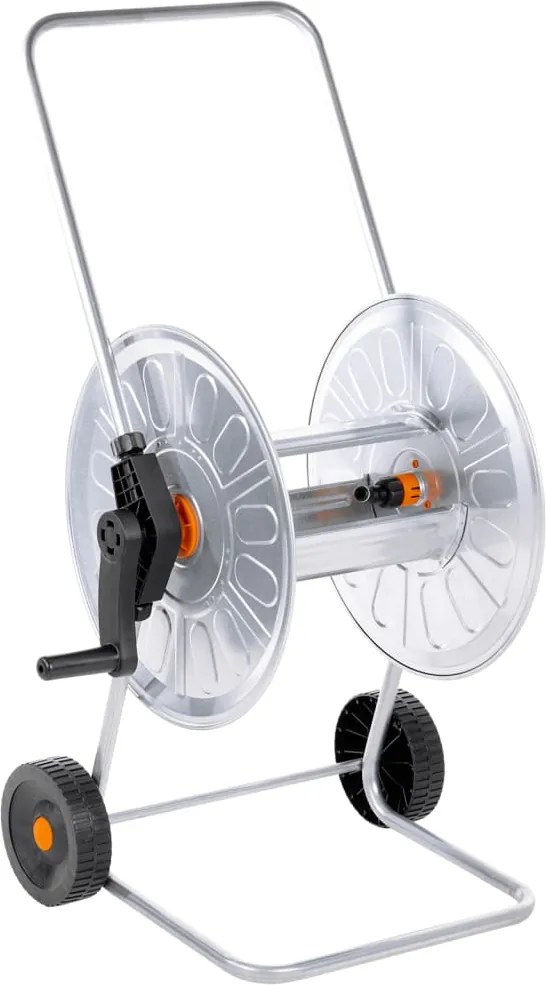 vidaXL Cărucior cu tambur pentru furtun 80 m 1/2" sau 50 m 3/4", oțel