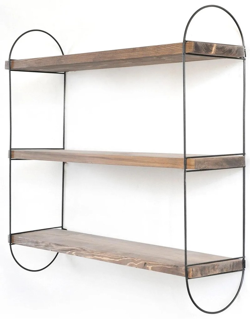 Raft decorativ de perete Duvelo 4 (Nuc + negru) . Promo -6%. 1093668