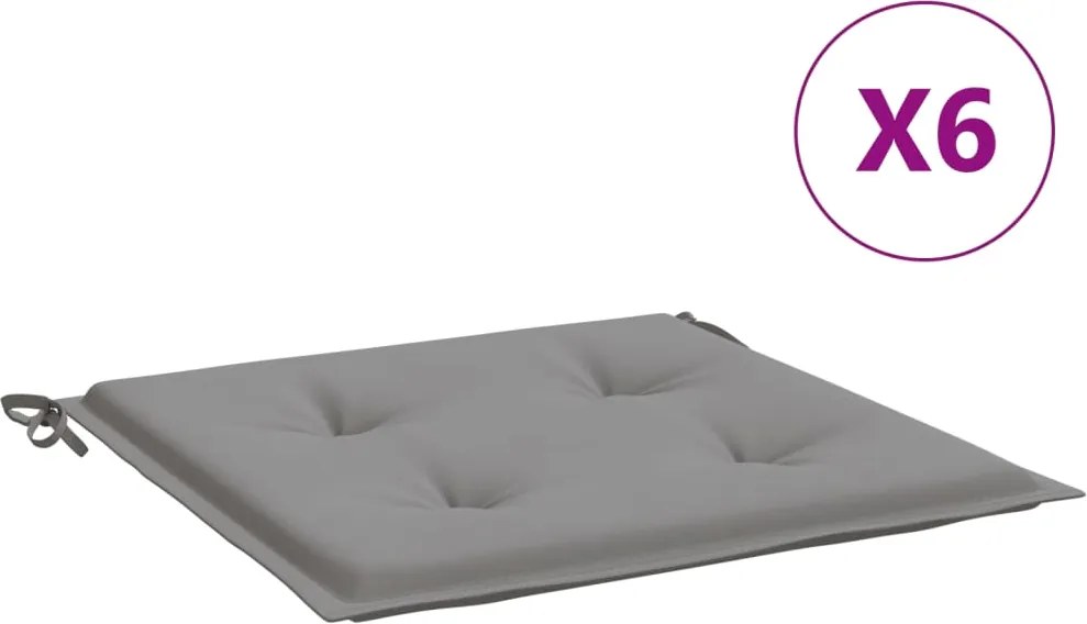 vidaXL Perne scaune de grădină 6 buc. gri 50x50x4 cm țesătură Oxford