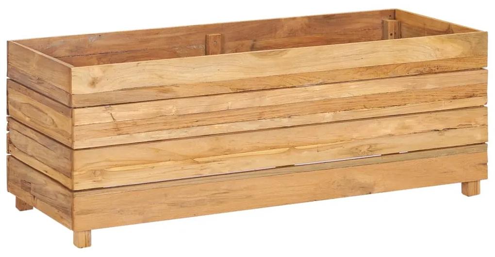 Strat inaltat, 100x40x38 cm, lemn de tec reciclat si otel 1, 100 x 40 x 38 cm