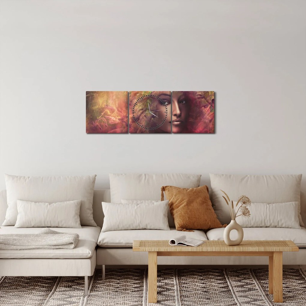 Tablou - Femeie de fantezie (cu ceas) (90x30 cm)