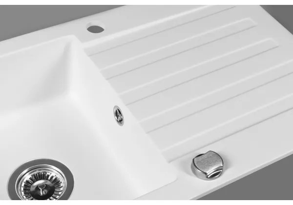 Sapho - Chiuvetă de bucătărie 78 x 44 cm, din granit, alb