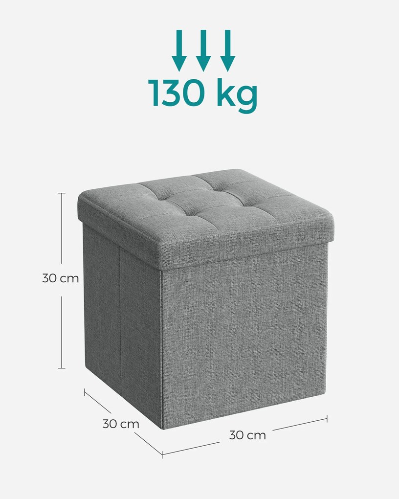 Taburet cu spatiu de depozitare OTTOMAN 30x30 cm, gri