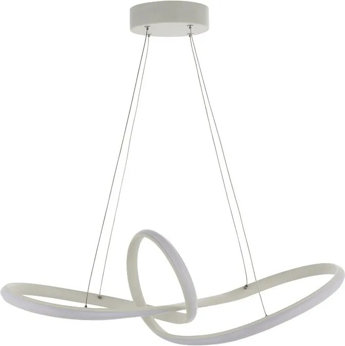 Lustra tip pendul Worthen, din metal, alb, 60 x 120 cm