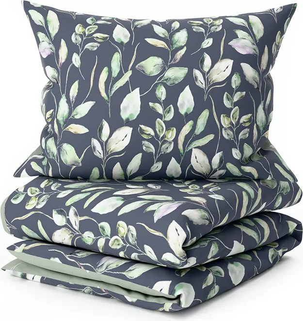 Lenjerie de pat din microfibra SILVANE negru-verde Dimensiune lenjerie de pat: 70 x 90 cm | 140 x 220 cm