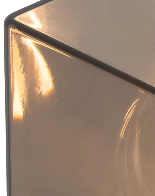 Lampă de exterior cu picior neagră 70 cm IP44 cu sticlă fumuriu - Danemarca