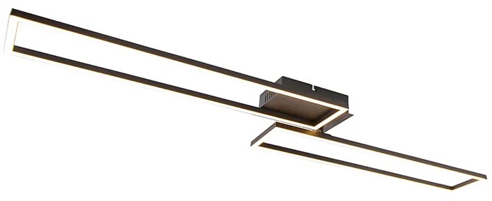 Plafoniera alungită neagră cu dimmer în 3 trepte - Plazas Novo