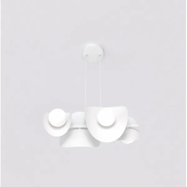 Lustră suspendată ELEMENTI pe cablu 4xG9/8W/230V, albă