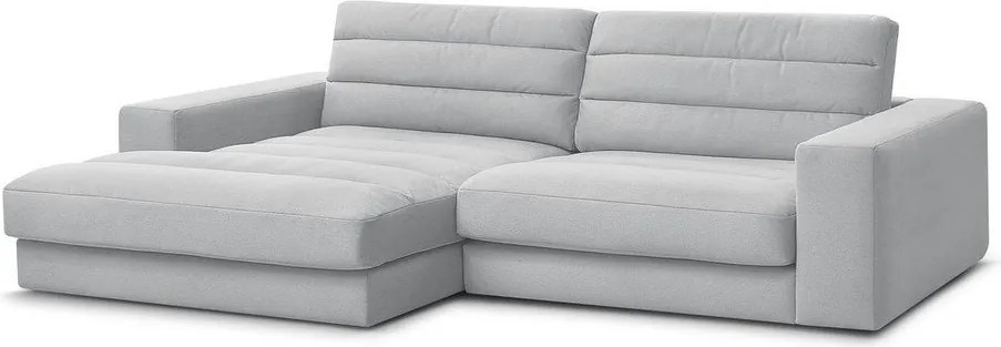 Colțar gri deschis cu tapițerie din catifea (cu colț pe partea stângă/cu șezlong) Sierra – Bobochic Paris