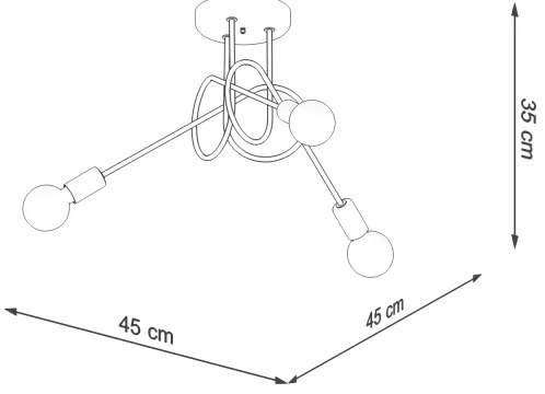 Lustră pe tijă Sollux SL.1431 LOOP 3xE27/15W/230V alb