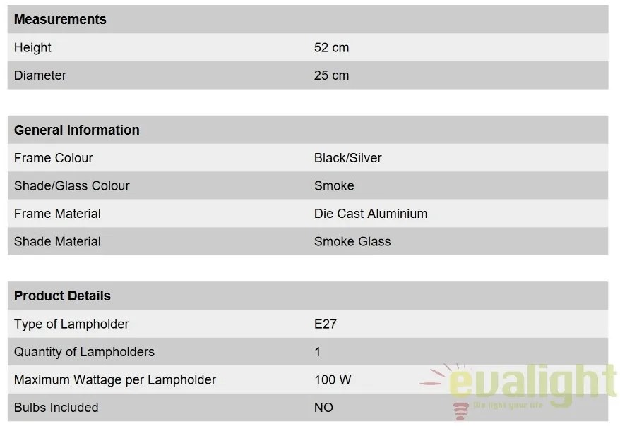 Stalp iluminat exterior stil clasic IP43 H52 Hermine AL 11K/82513/A schwarz-silber OR