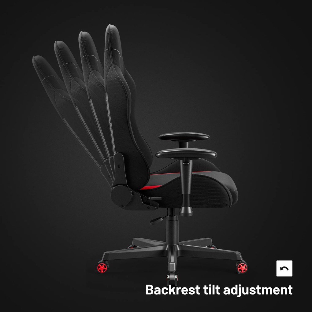 Scaun de gaming pivotant Diablo X-Starter negru și roșu