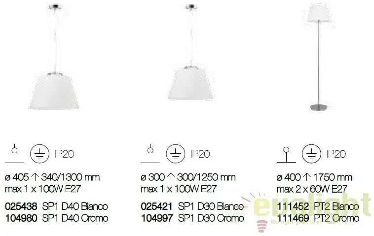 Pendul diametru 30cm CYLINDER SP1 D30 CROMO 104997