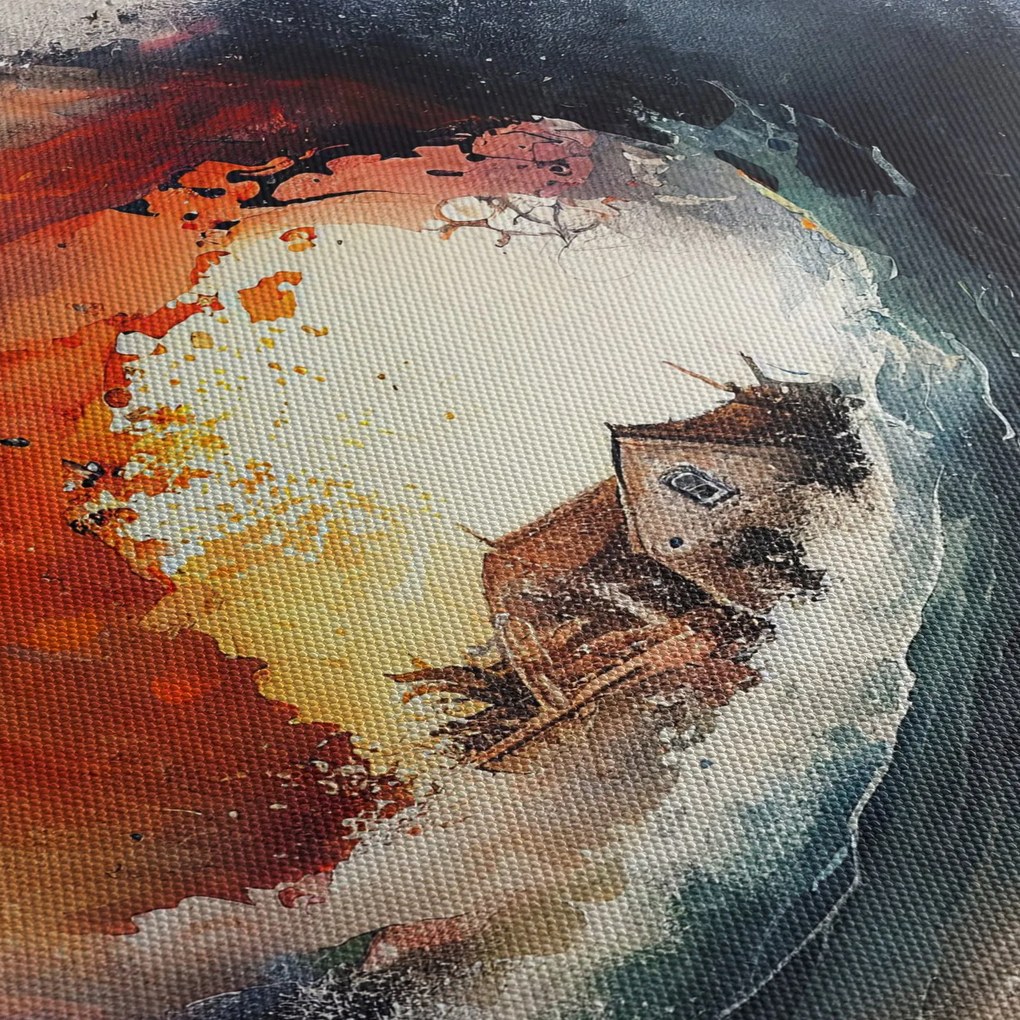 Tablou - În vârtejul potopului, acuarelă (90x60 cm)