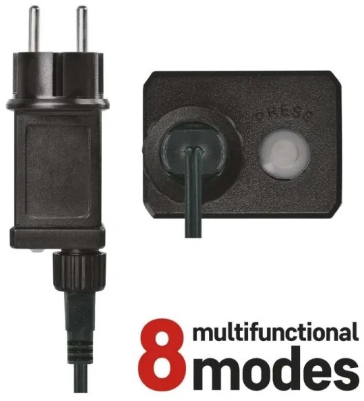 Ghirlandă LED de exterior, 240 LED, 8 moduri, 29 m, IP44, alb cald