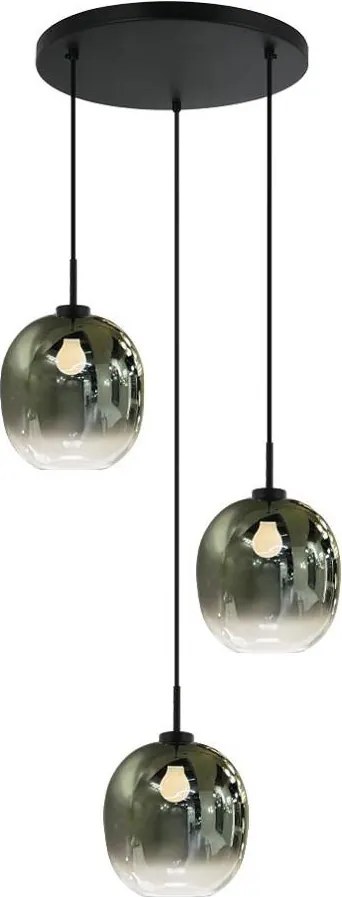 Lampă suspendată pe cablu MIRROR 3xE27/14W/230V verde fumuriu