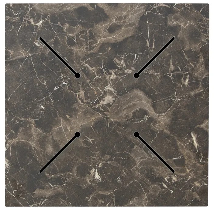 Blat de masa Verhia, Pako World, Gri inchis, Aspect marmura, 12 mm, 69x69 cm