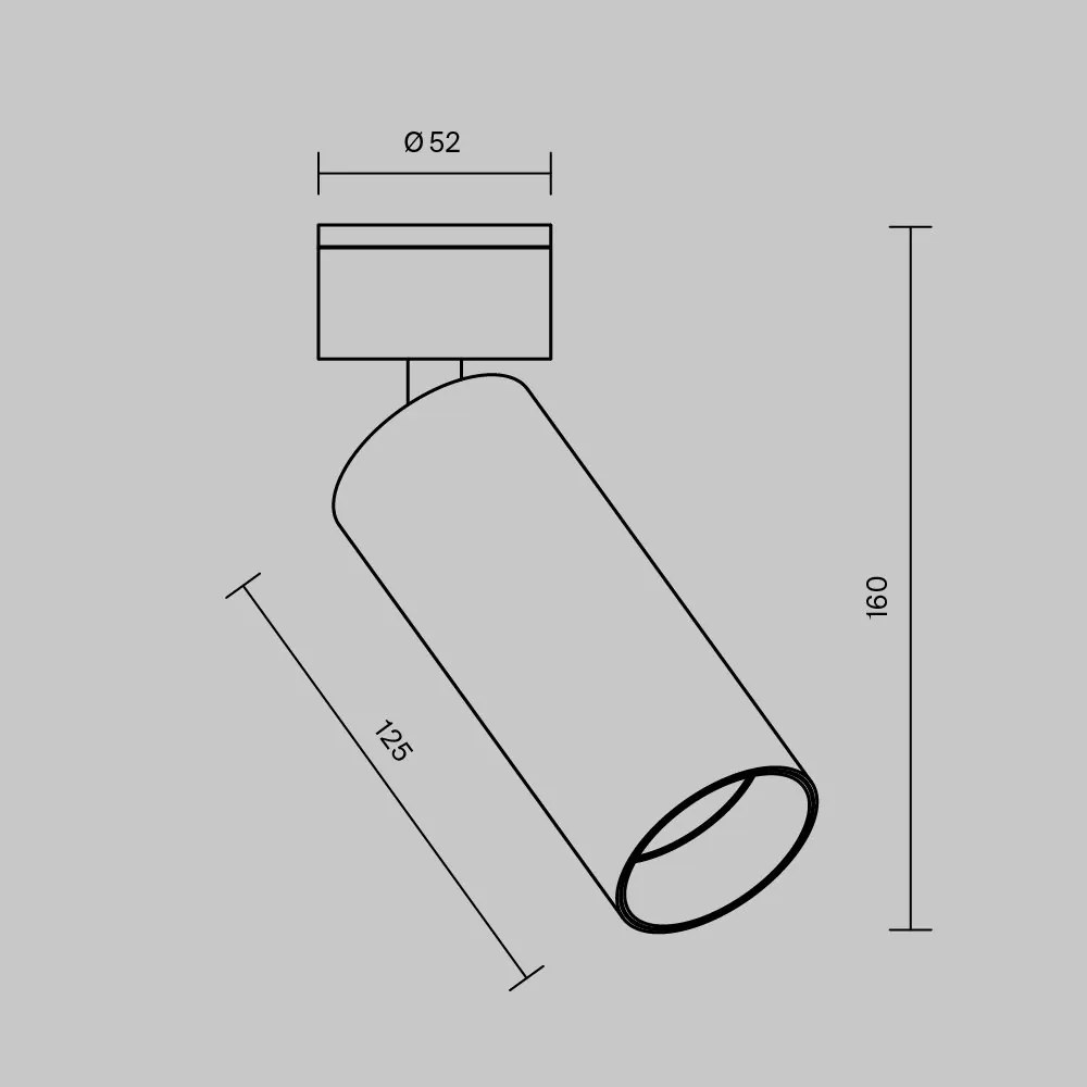 Spot LED aplicat directionabil design tehnic Focus alama 3000K