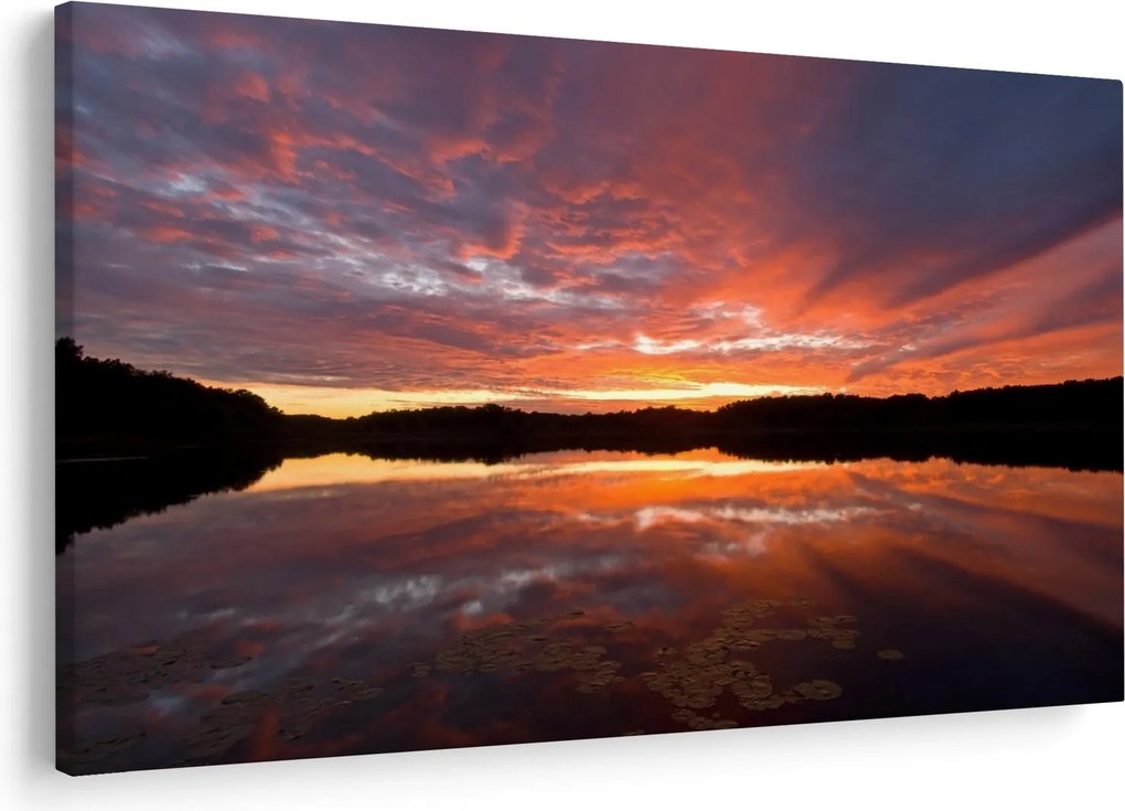 Tablou - Apus de soare peste lac (90x60 cm)