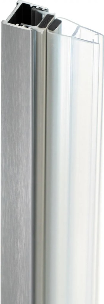 Profil pentru usa cabina de dus, incastrata, otel slefuit, 195 cm, Sistem Prizma Otel slefuit