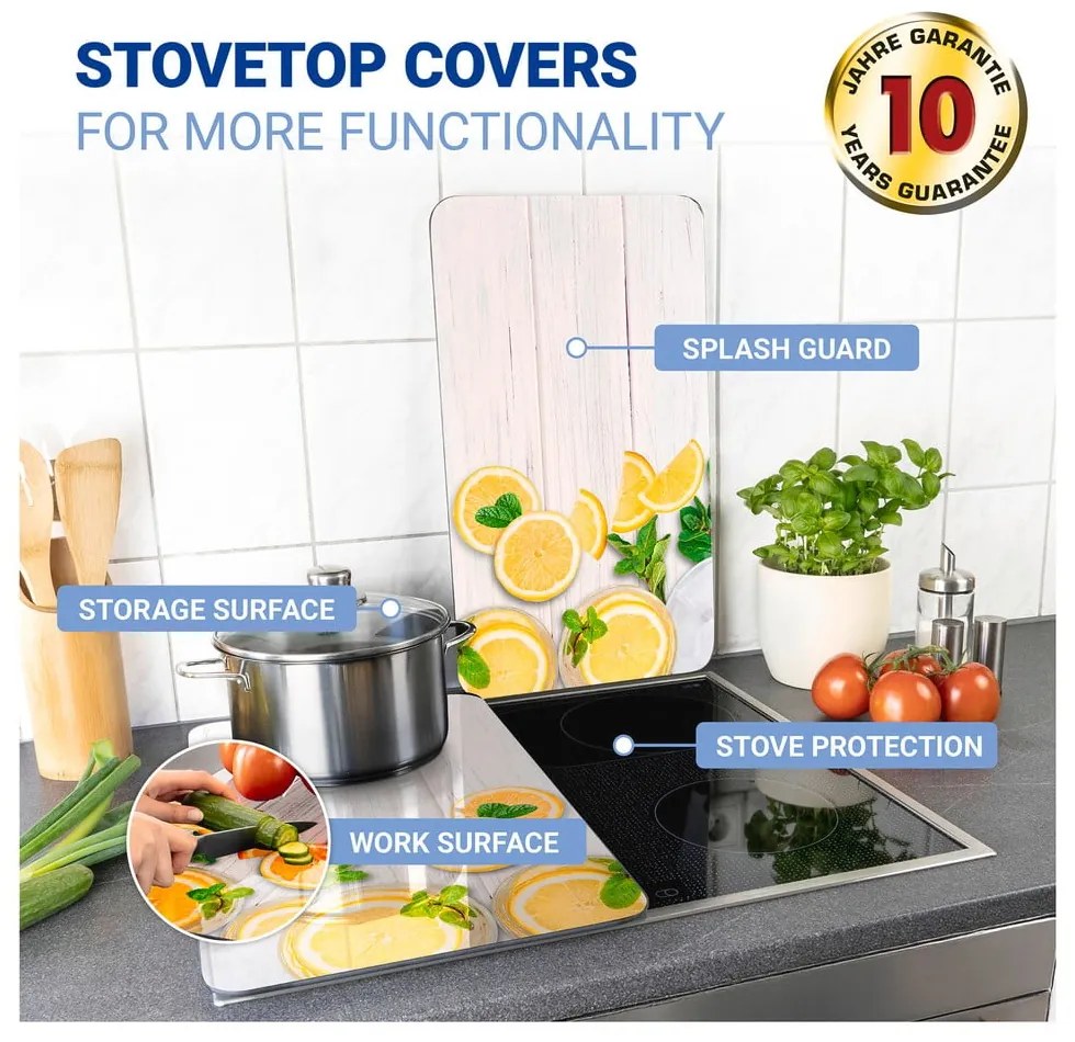 Protecții de aragaz 2 buc. din sticlă temperată 52x30 cm Lemons – Wenko