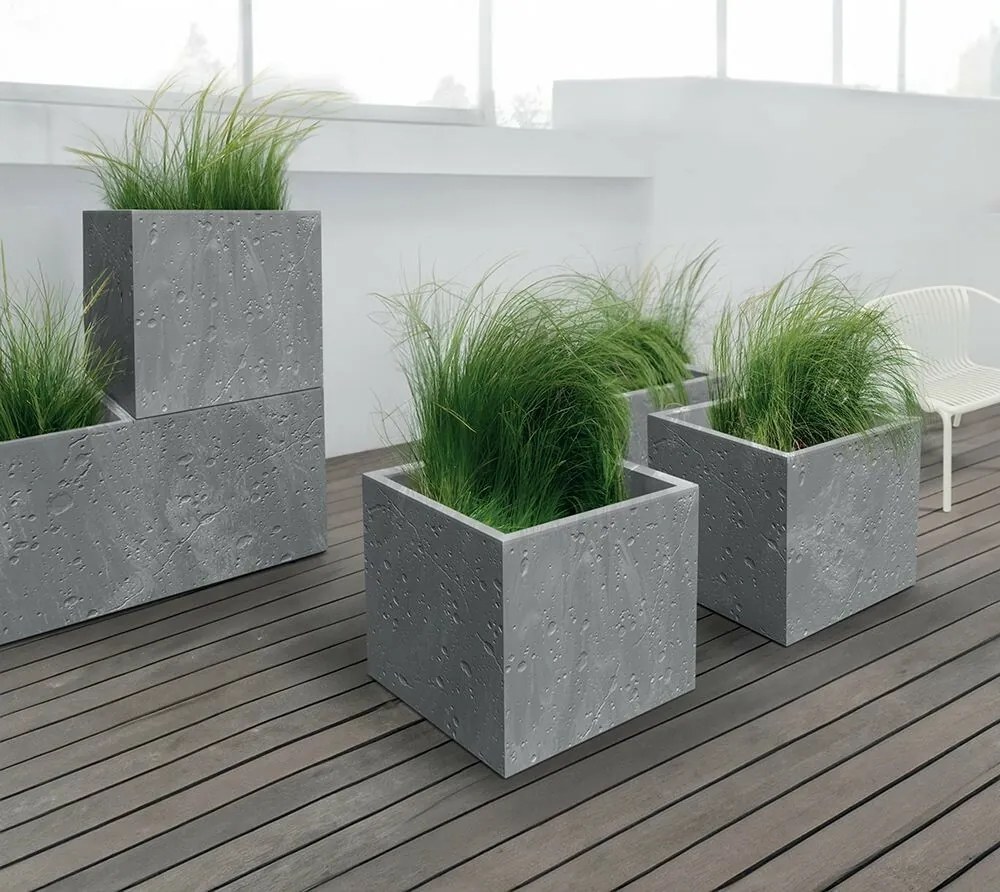 Ghiveci SIERRA SQUARE BETON EFFECT 28,8 cm , gri, S