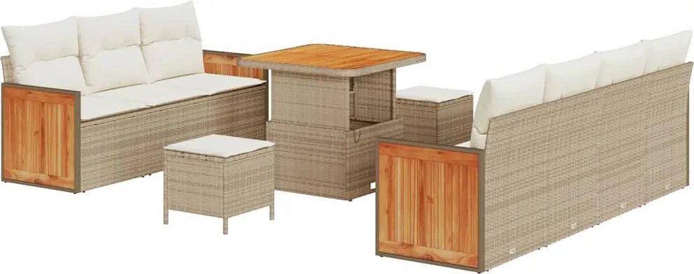 vidaXL Set de canapele pentru grădină 13 pcs Bej și crem poliratan