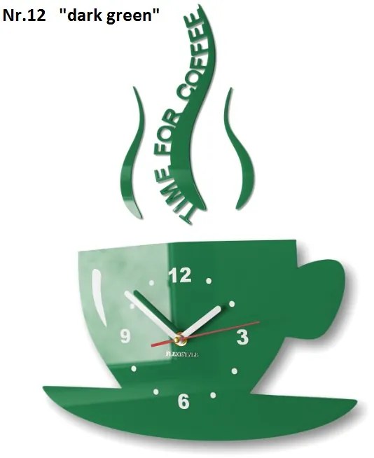 Ceas de perete "Este timpul pentru cafea" Verde închis