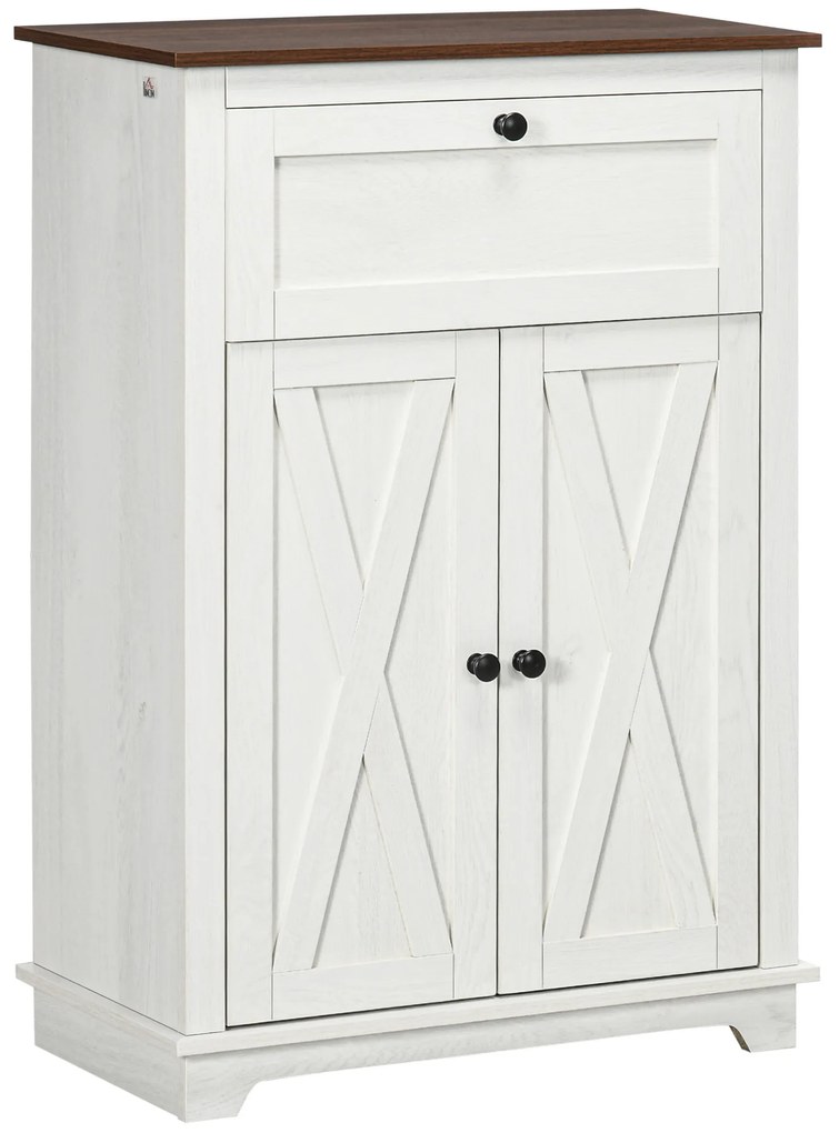 HOMCOM Bufet de depozitare cu multiple spații de depozitare, 2 uși cu raft reglabil, 1 sertar, dim. 60L x 30Ad x 87,5Î cm | Aosom Romania