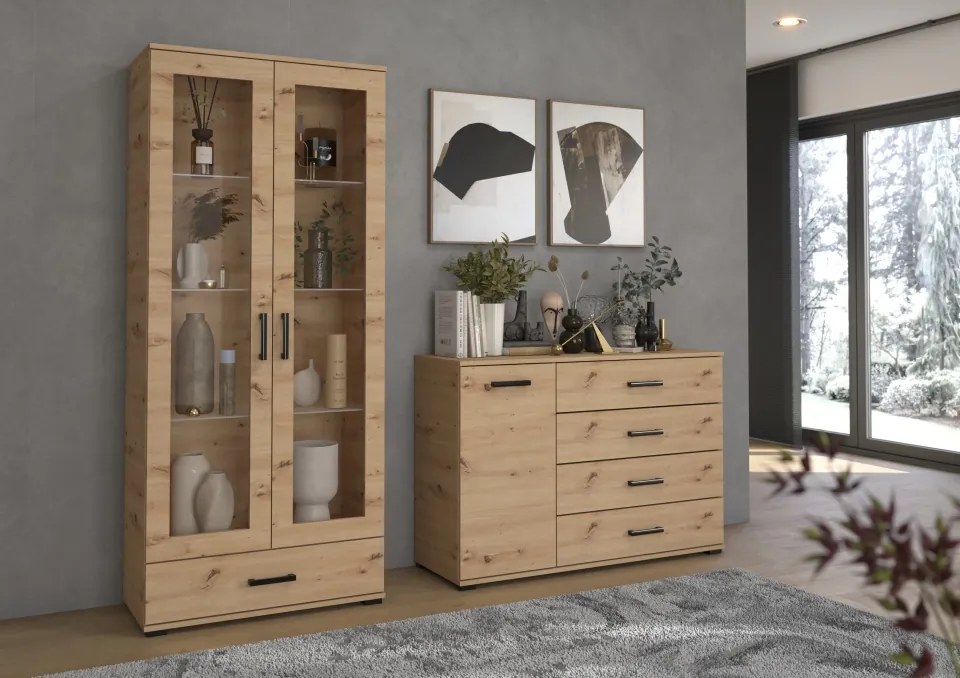 Comodă Frazio – 120x40x83 cm – Stejar Artisan