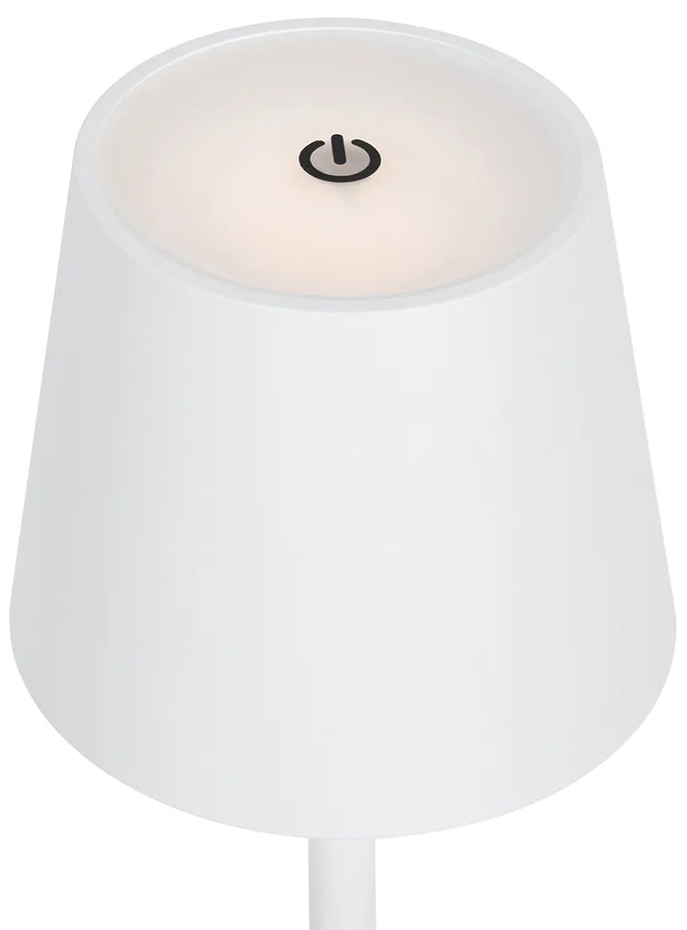 Lampă de masă de exterior albă inclusiv LED cu dimmer tactil reîncărcabilă - Jackson