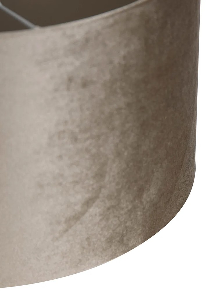 Abajur din catifea taupe 35/35/20