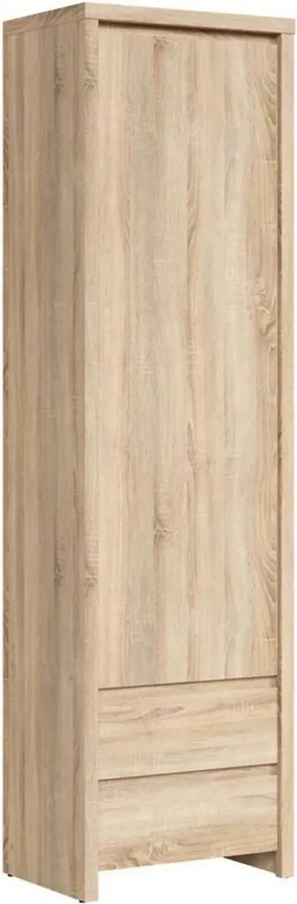 Dulap KASPIAN, stejar sonoma, PAL, cu o usa si 2 sertare, 56x40x201 cm