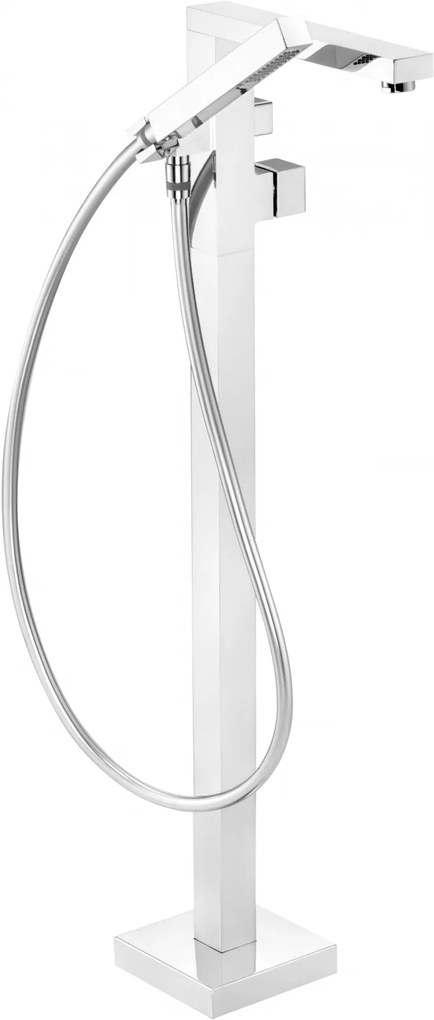 Baterie pentru cada freestanding, crom, cu set de dus, Deante Blur Crom