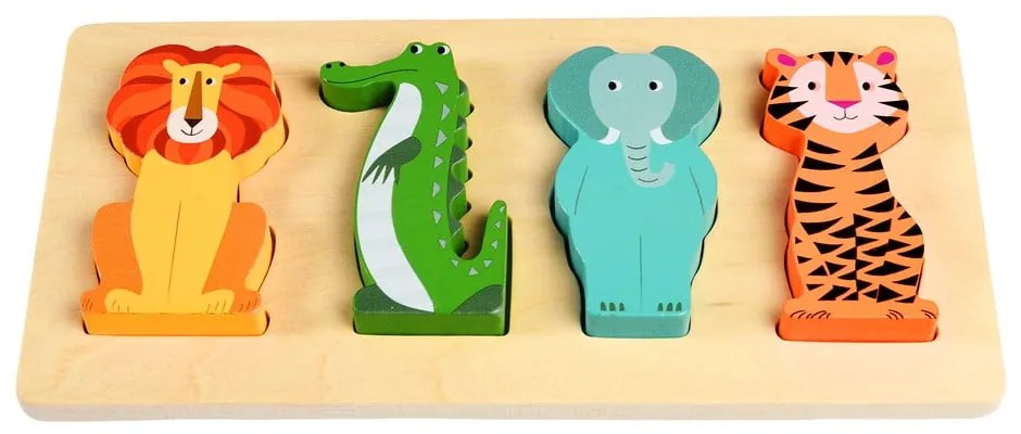 Puzzle din lemn Colourful Creatures - Rex London