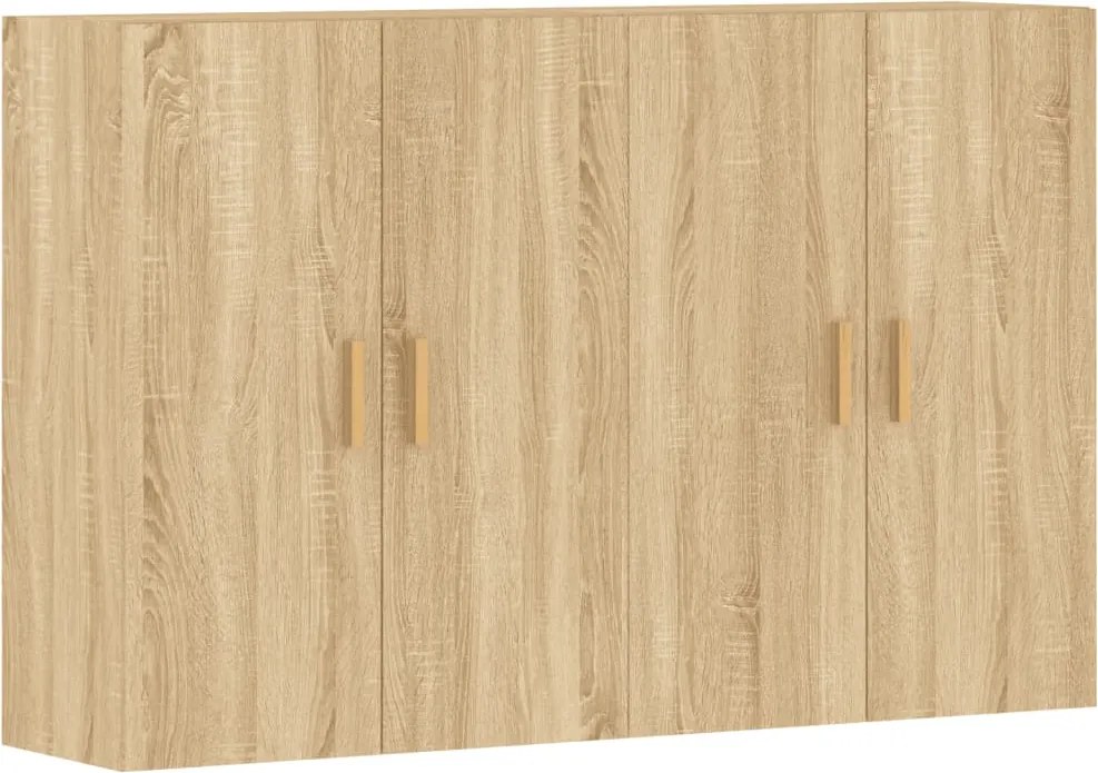 vidaXL Dulapuri montate pe perete 2 buc stejar Sonoma, lemn prelucrat