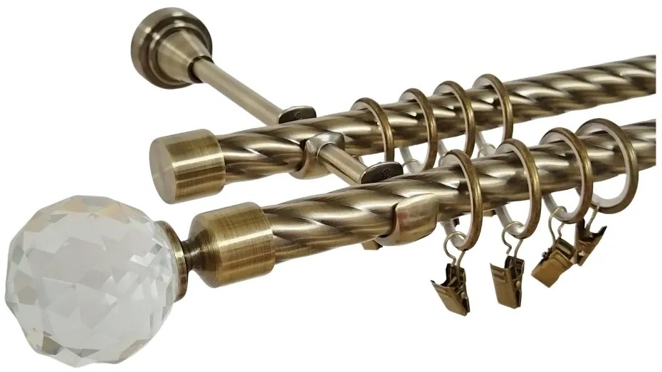 Galerie KULA CRYSTAL dubla twist - 19/19 - aur antic (Alege marime: 320 cm)