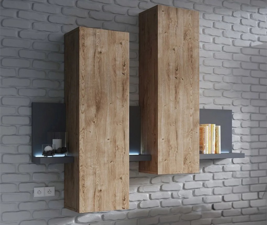 Corp lemn masiv suspendat Aurea, 152 × 90 × 35 cm - Negru