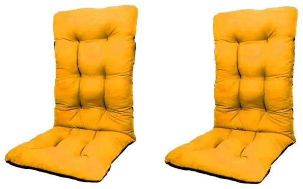 Set Perne pentru scaun de casa si gradina cu spatar, 48x48x75cm, culoare galben, 2 buc/set
