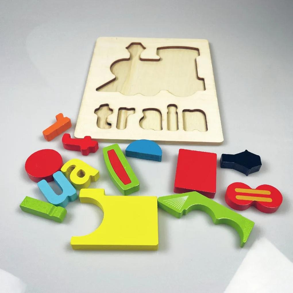 Puzzle din lemn pentru copii "Tren"