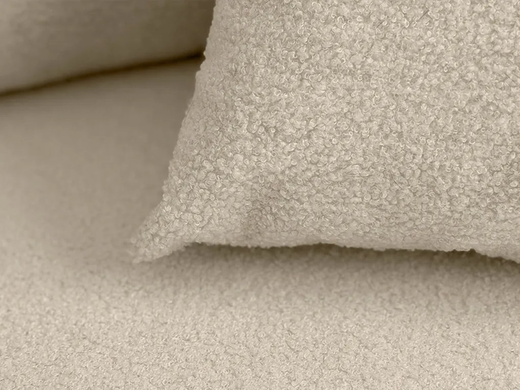 Canapea extensibila de colt SMART BOUCLE, crem, reversibila, 232x143 cm