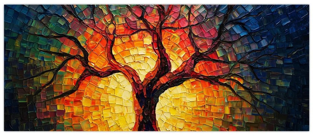 Tablou - Arborele vieții în mozaic (120x50 cm)