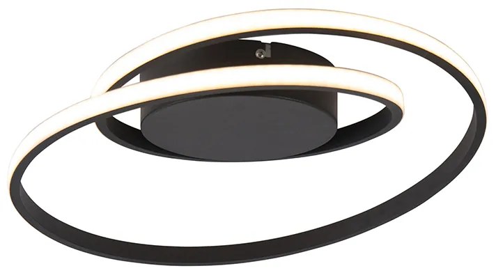 Plafoniera de design neagra cu LED inclus, cu dimmer in 3 trepte - Krula