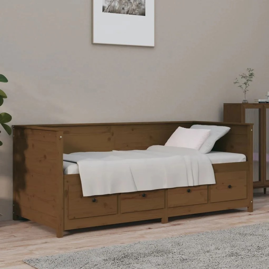 820919 vidaXL Pat de zi, maro miere, 75x190 cm, lemn masiv de pin