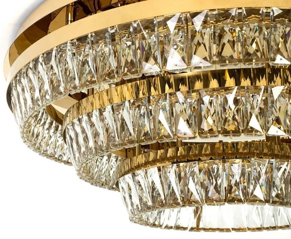 Lustra aplicata LED, Plafoniera, Auriu, Sticla, SAYOV 80 auriu
