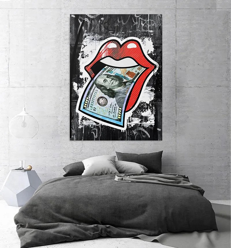 Tablou canvas Dollar Lips 120x80 cm