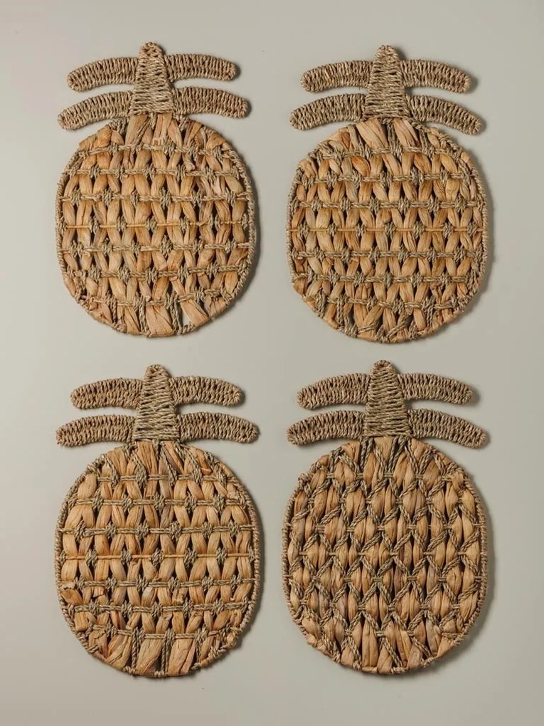 Set 4 protectii pentru masa, din zambila de apa, Pineapple