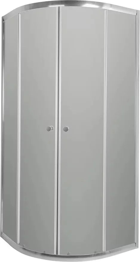 Cabina de dus semirotunda Invena Vitoria si usi culisante 90x90 crom sticla grafit