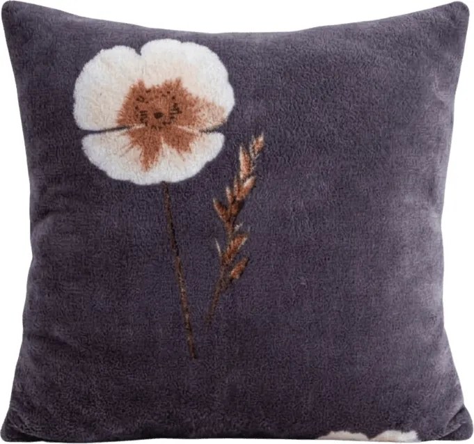 Fata de perna reversibila DUO SENSE ARVENA 45x45 cm microplus/flanel, gri inchis